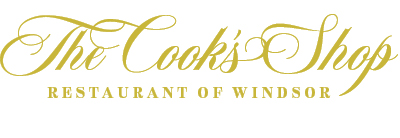 The Cook's Shop Wordmark and caption restaurant of Windsor